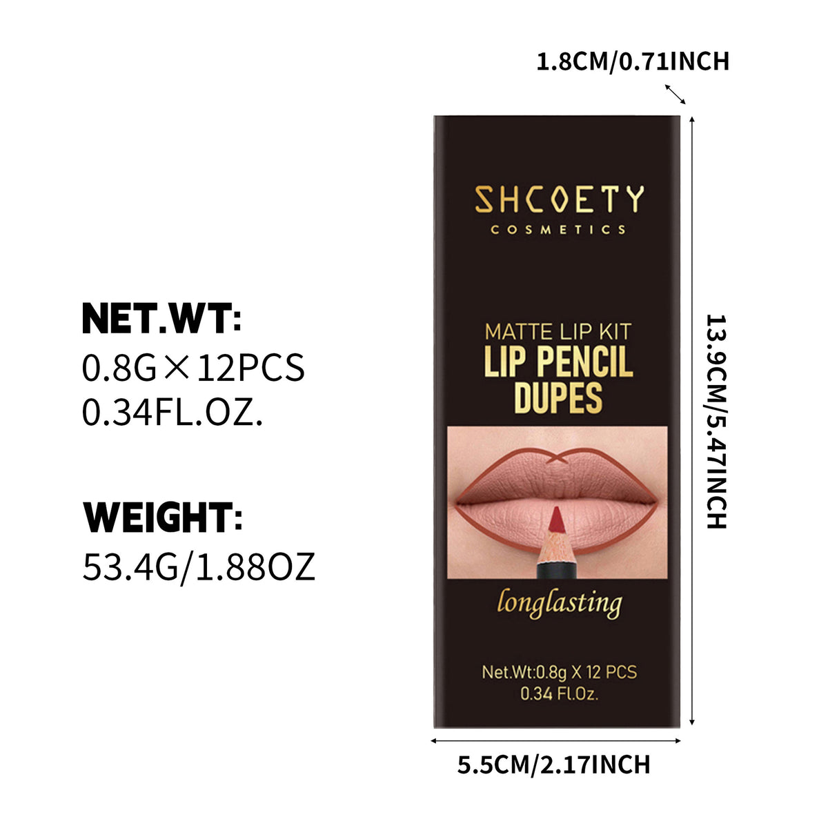 12 Colors Matte Lip Liner Set