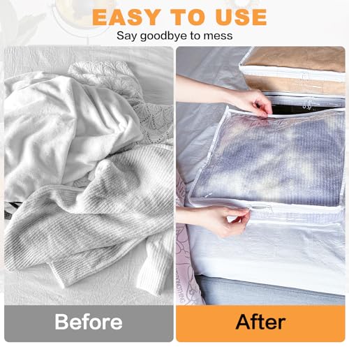 3 Pack Clear Zippered Plastic Clothes Storage Bags