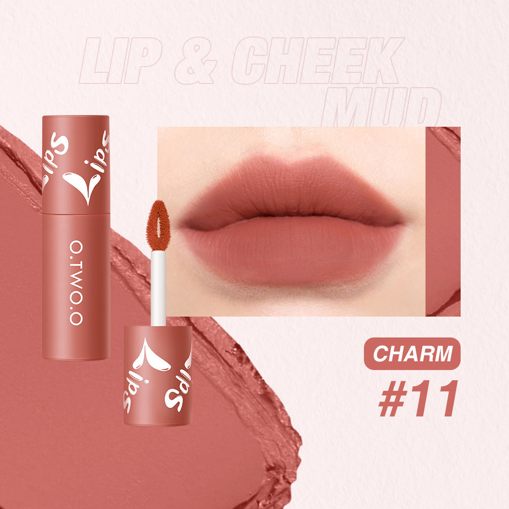 Lip & Cheek Mud Lipstick for Lips, Cheeks, Soft Mud Texture