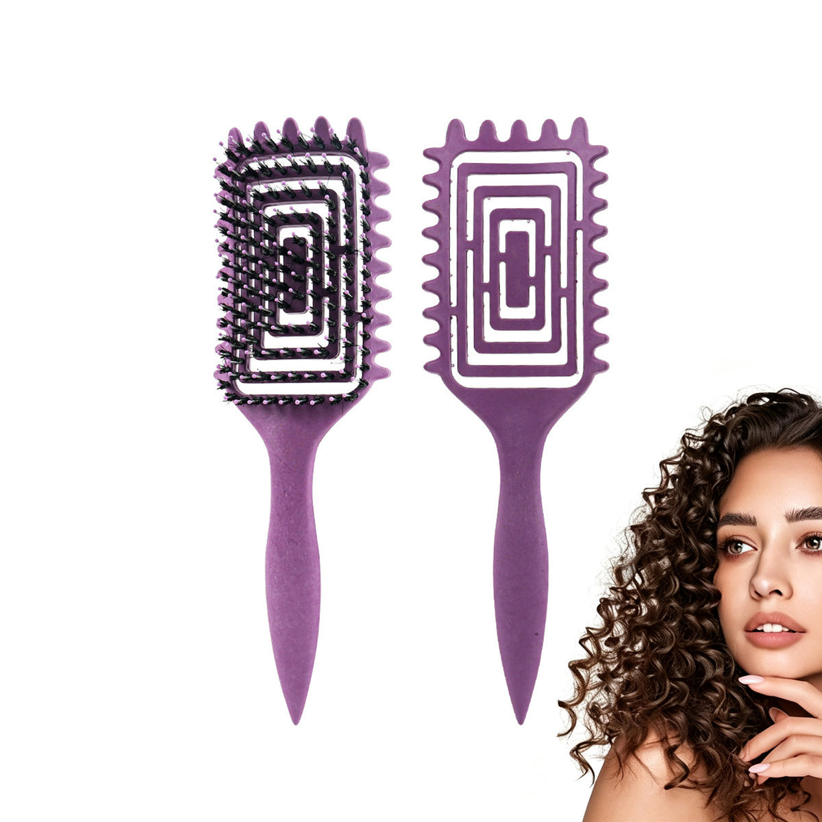 Curly Hair Brush with Soft Bristles Detangling Tangled Glides