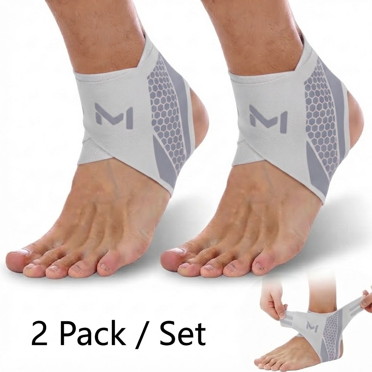 2 Pack/Set Ankle Braces - Adjustable Figure-Eight Stabilizers