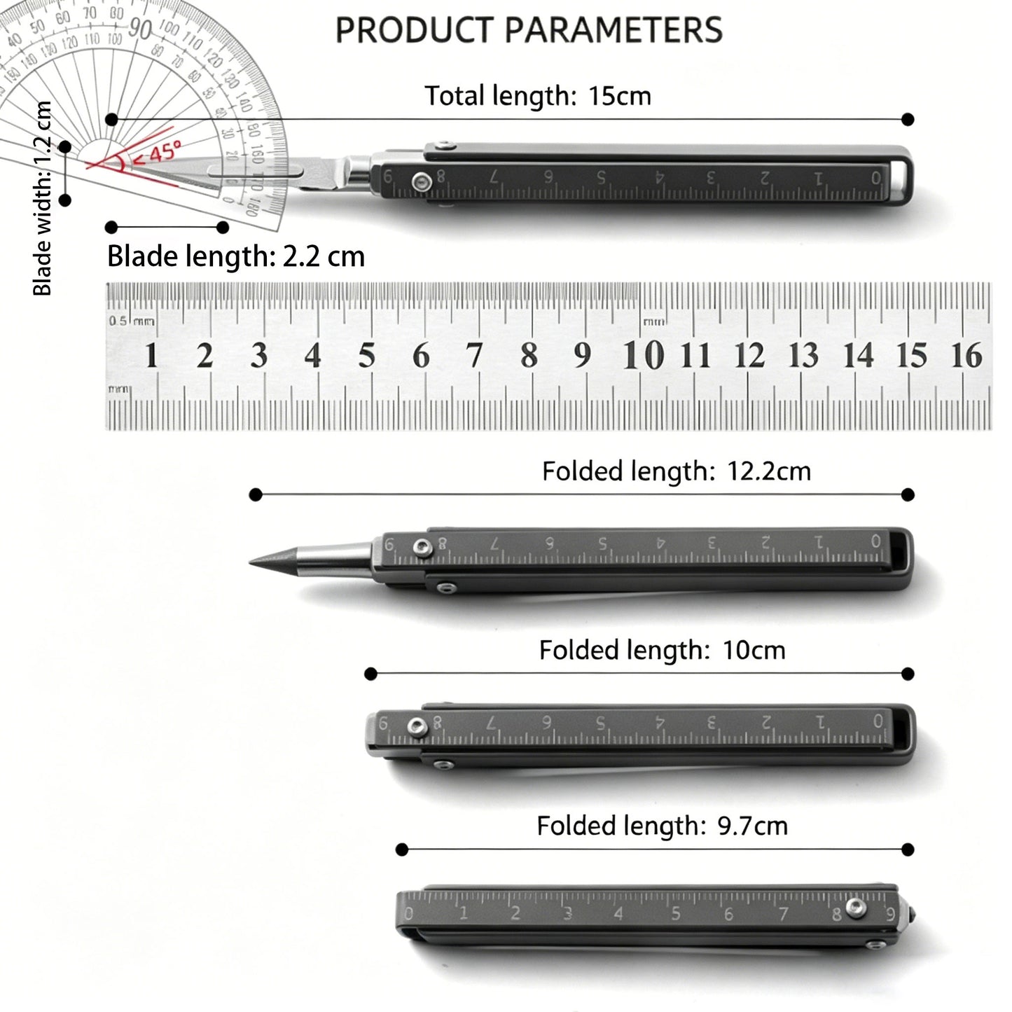Multi-functional Foldable Screwdriver Surveying Tool