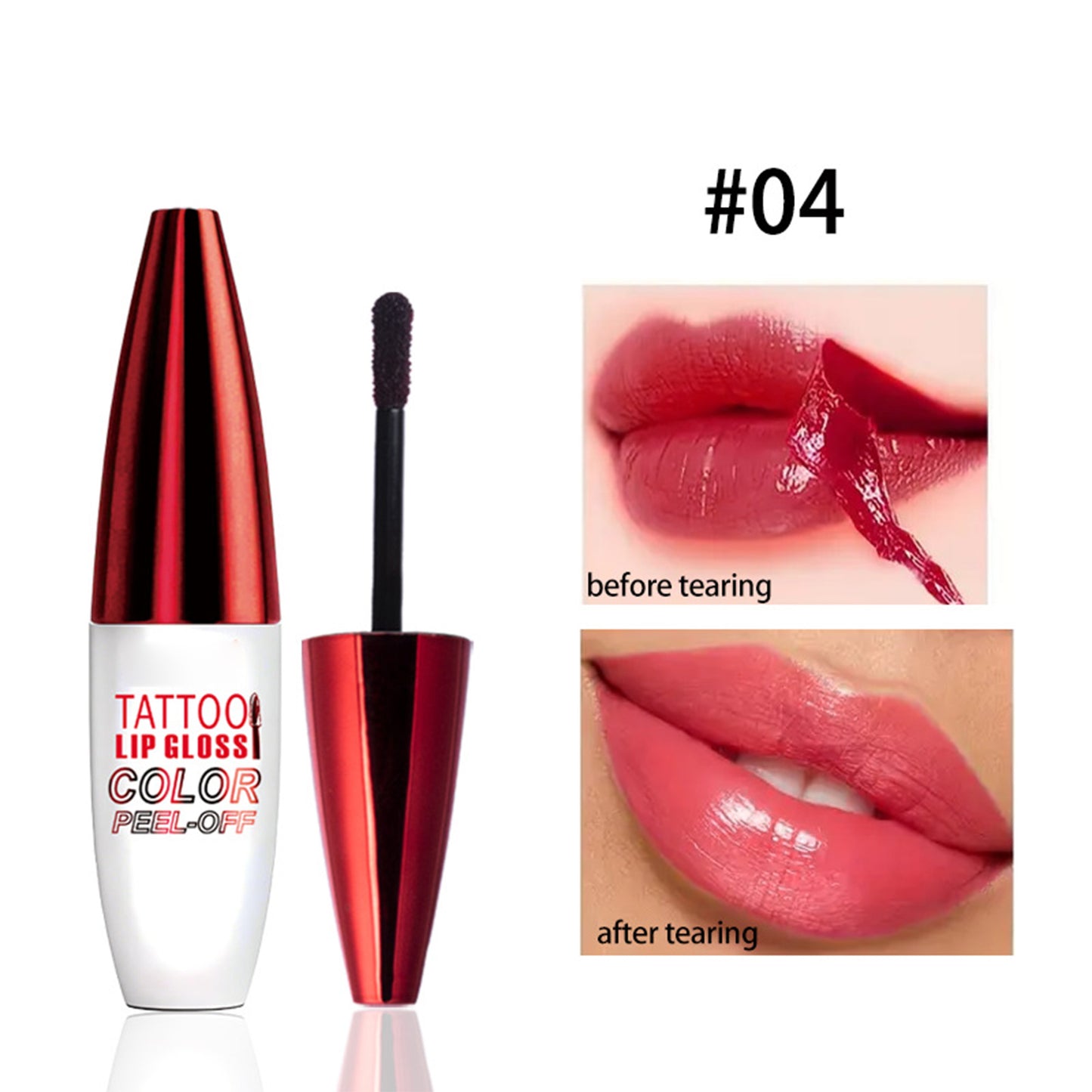 Peel Off Lip Stain Lip Tint Waterproof Long-Lasting Tear-off Lip Gloss