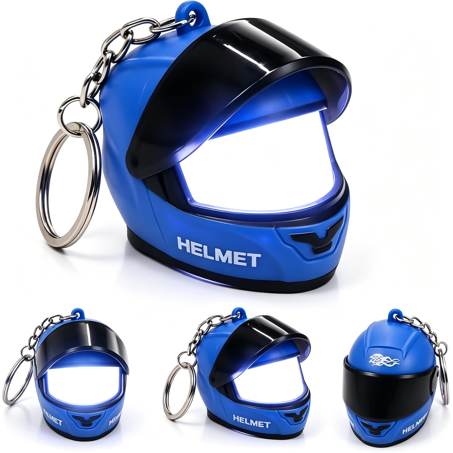 Motorcycle Helmet Keychain with Light