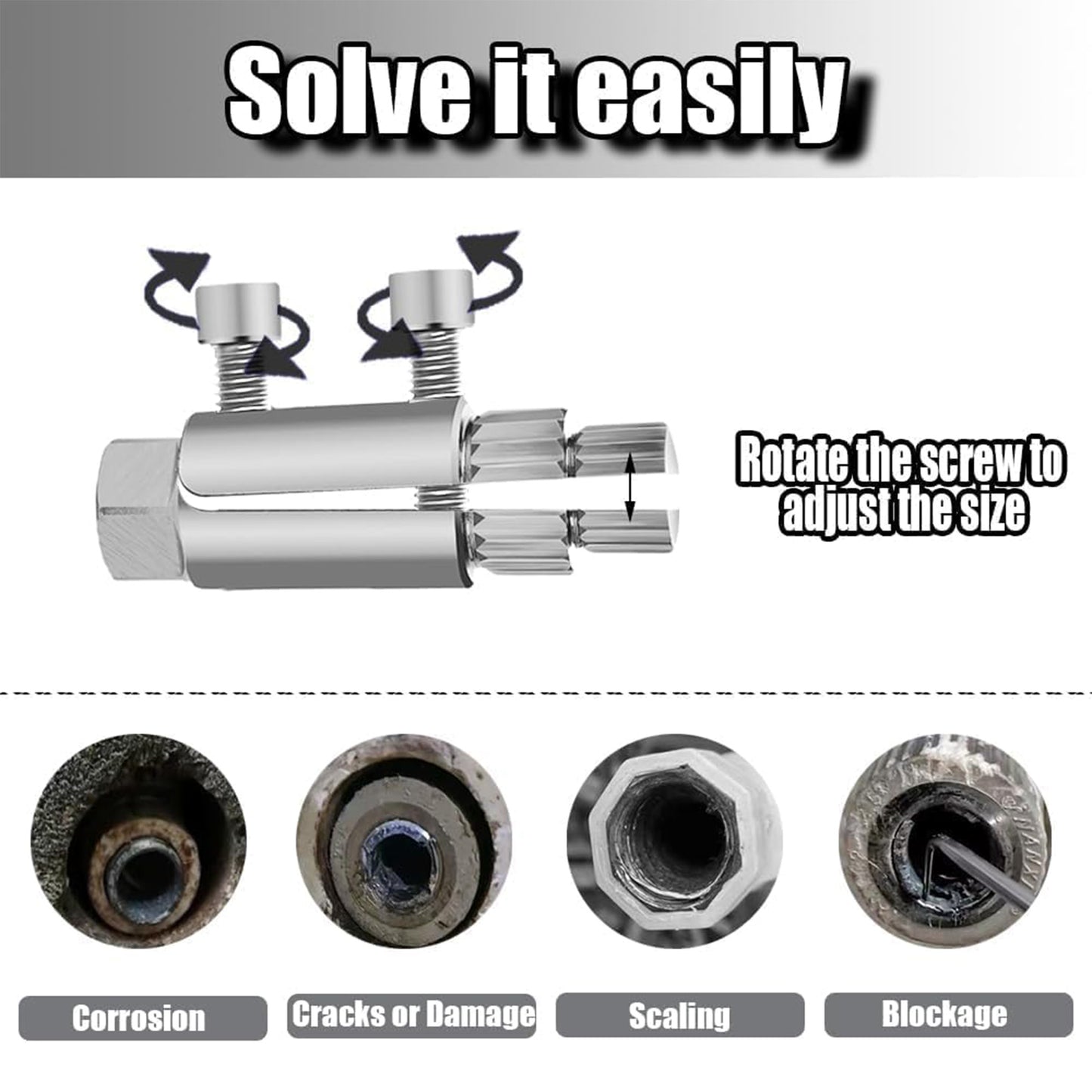 Broken Pipe Extractor Tool, Pipe Screw Remover and Easy Out Valve Extractor Set
