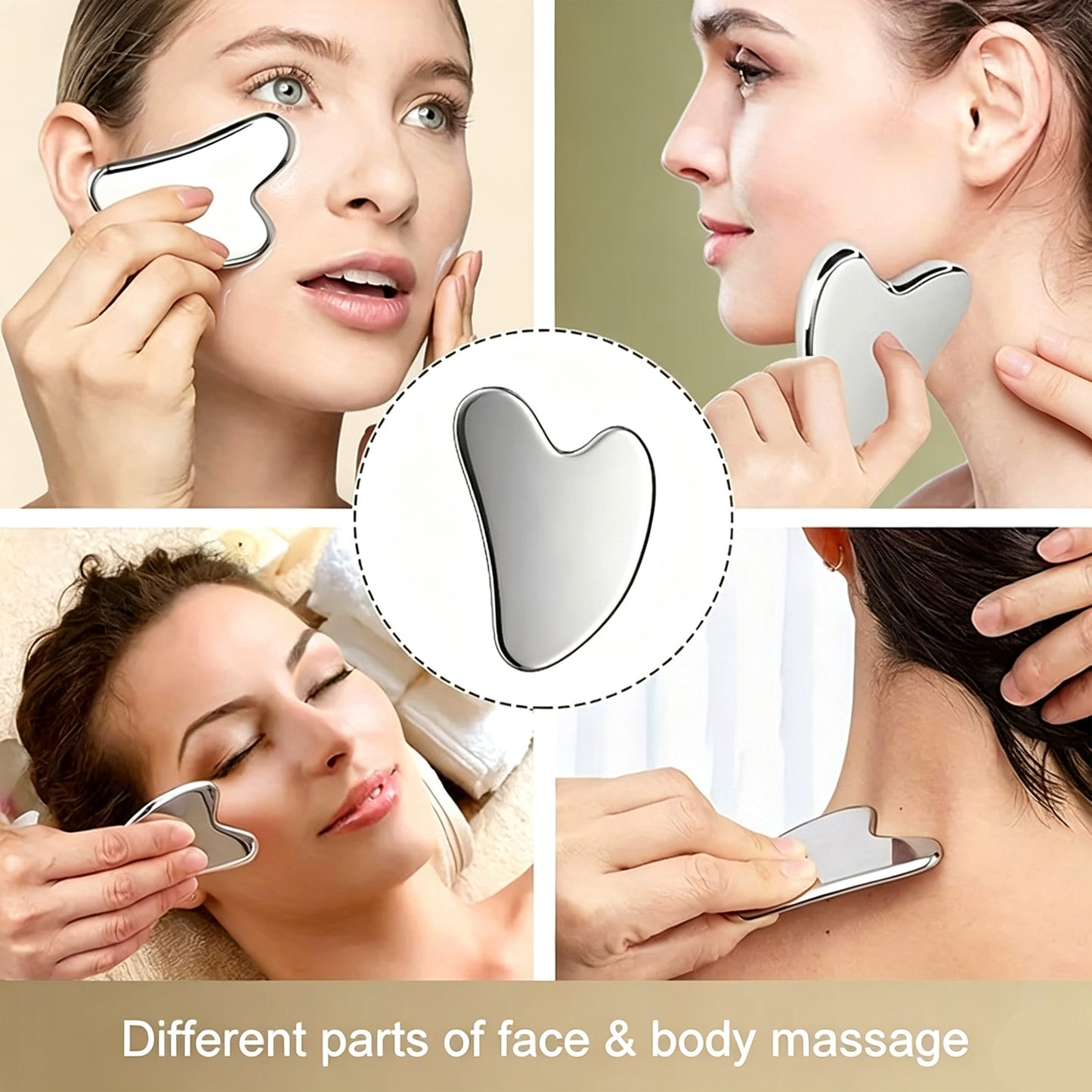 Stainless Steel Gua Sha Facial Tools for Face Upgraded