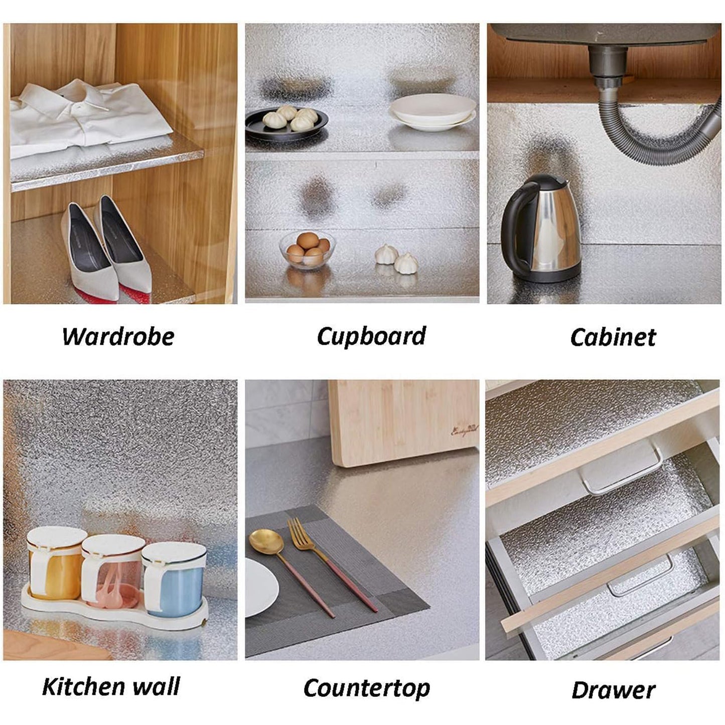 Silver Peel and Stick Backsplash Wallpaper – Waterproof & Oil-Proof Metallic Contact Paper for Kitchen Walls