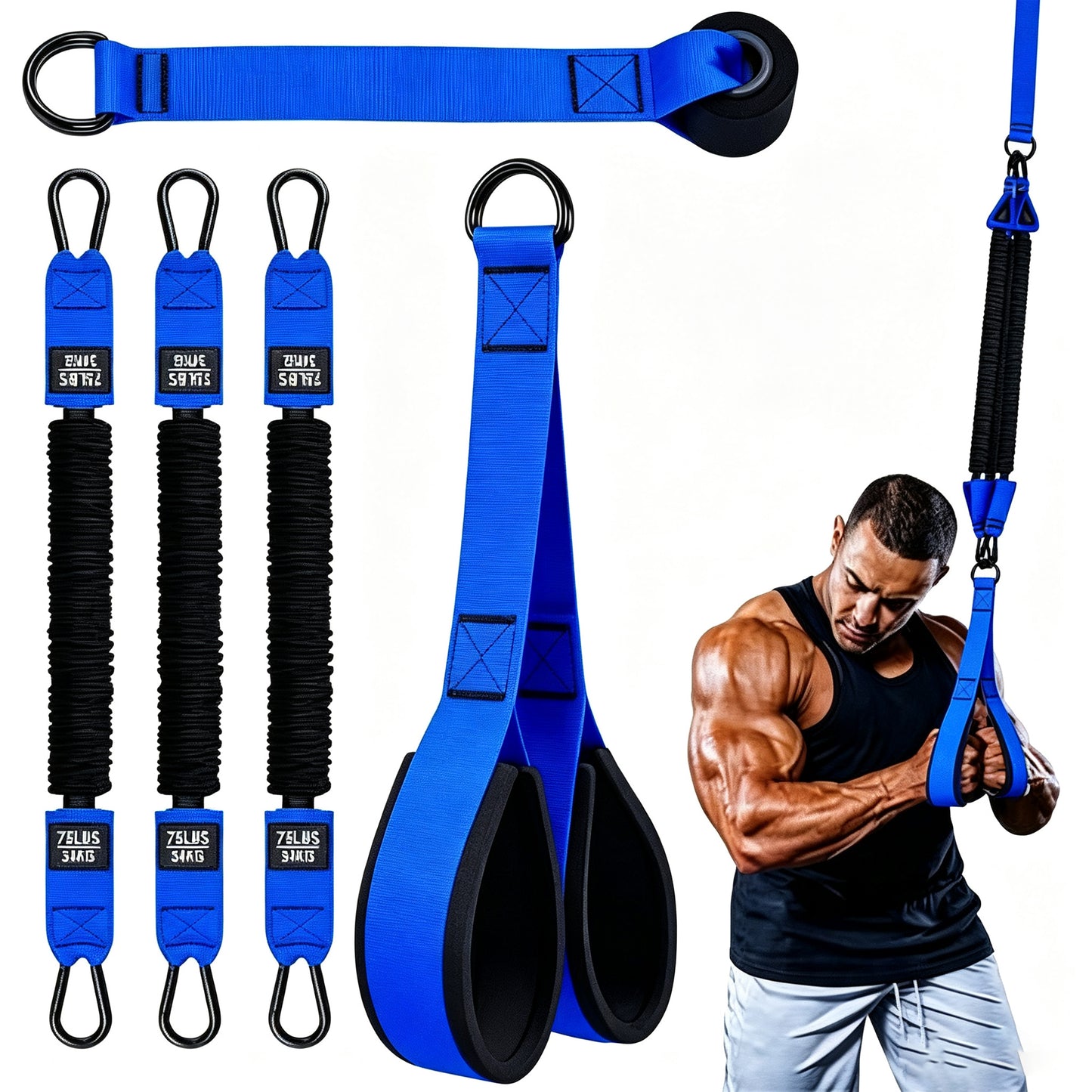 Resistance Bands with Handles, Exercise Bands with Door Anchor for Working Out