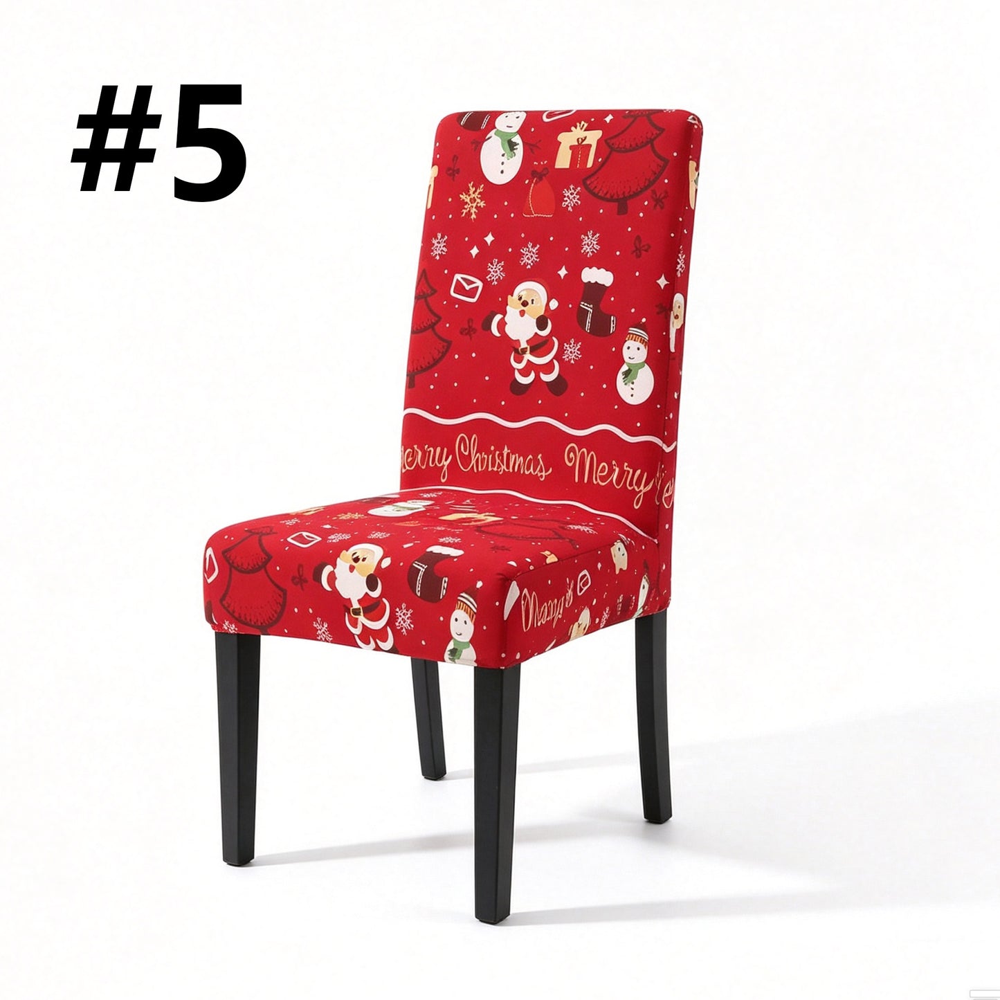 Christmas-Themed Stretchy, Washable Dining Chair Cover