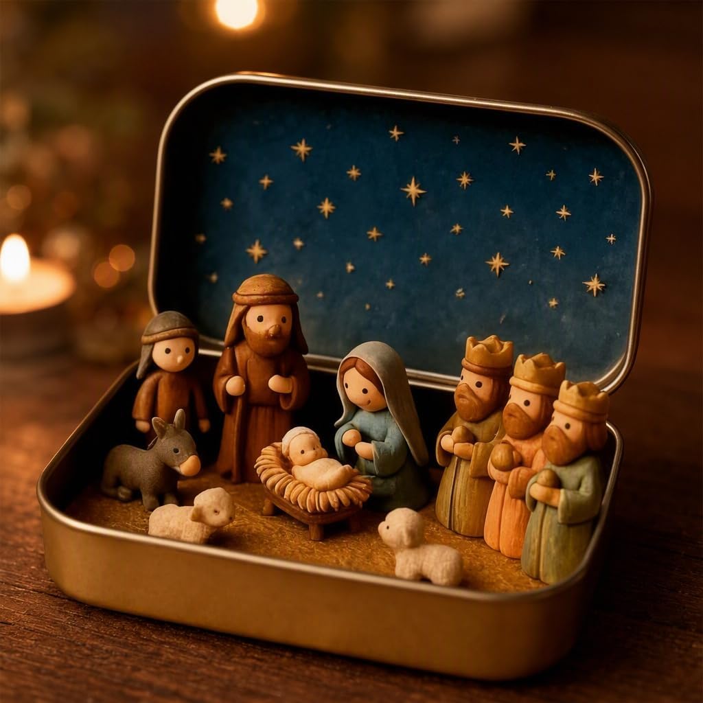 Handmade Mini Christmas Nativity Scene Ornament
