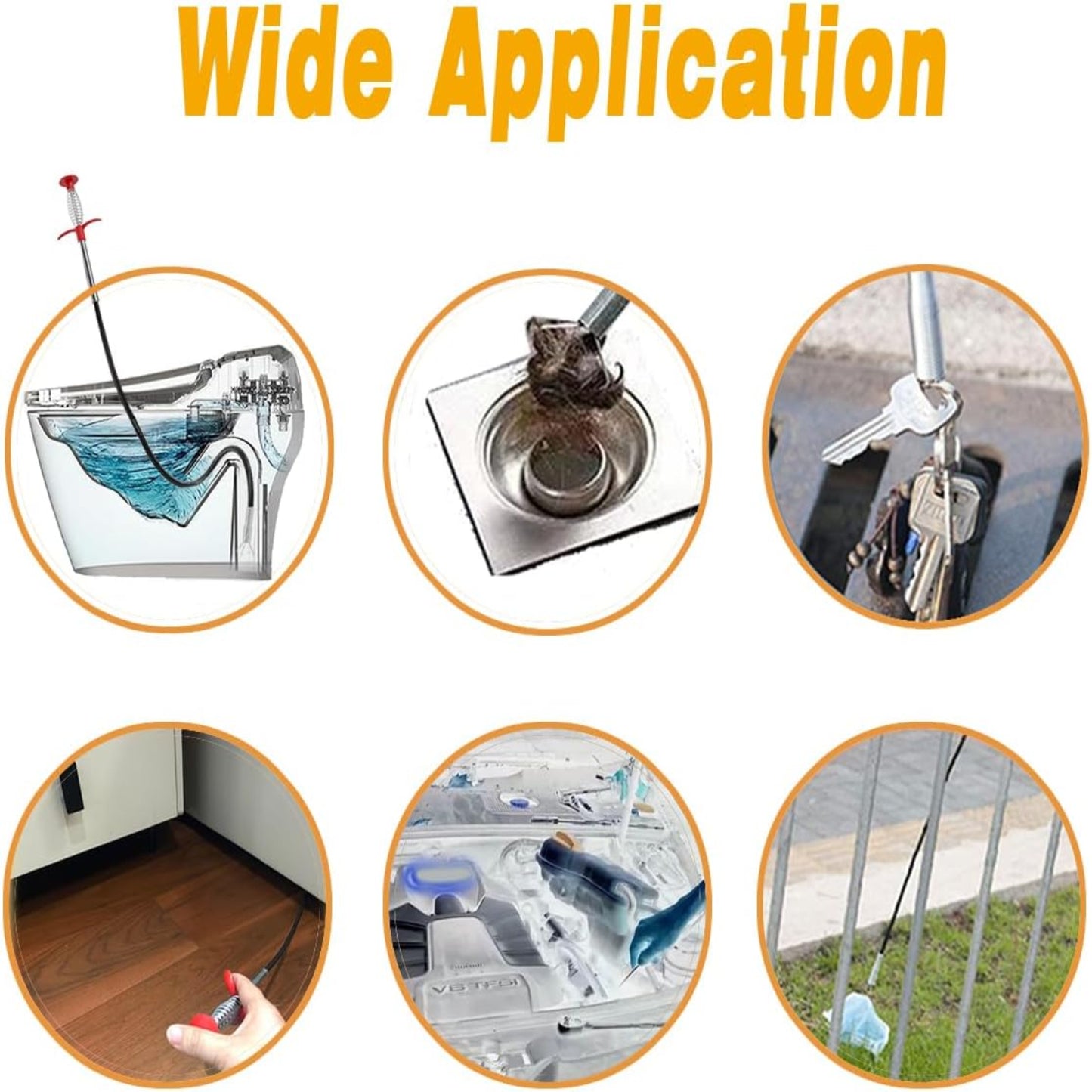 3-Meter Drain Cleaner - With Round Knob And Four-Jaw Clamp
