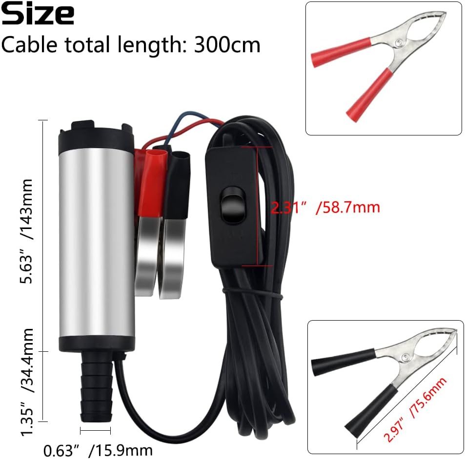 Submersible Stainless Steel Fuel Pump for Water, Kerosene, Oil