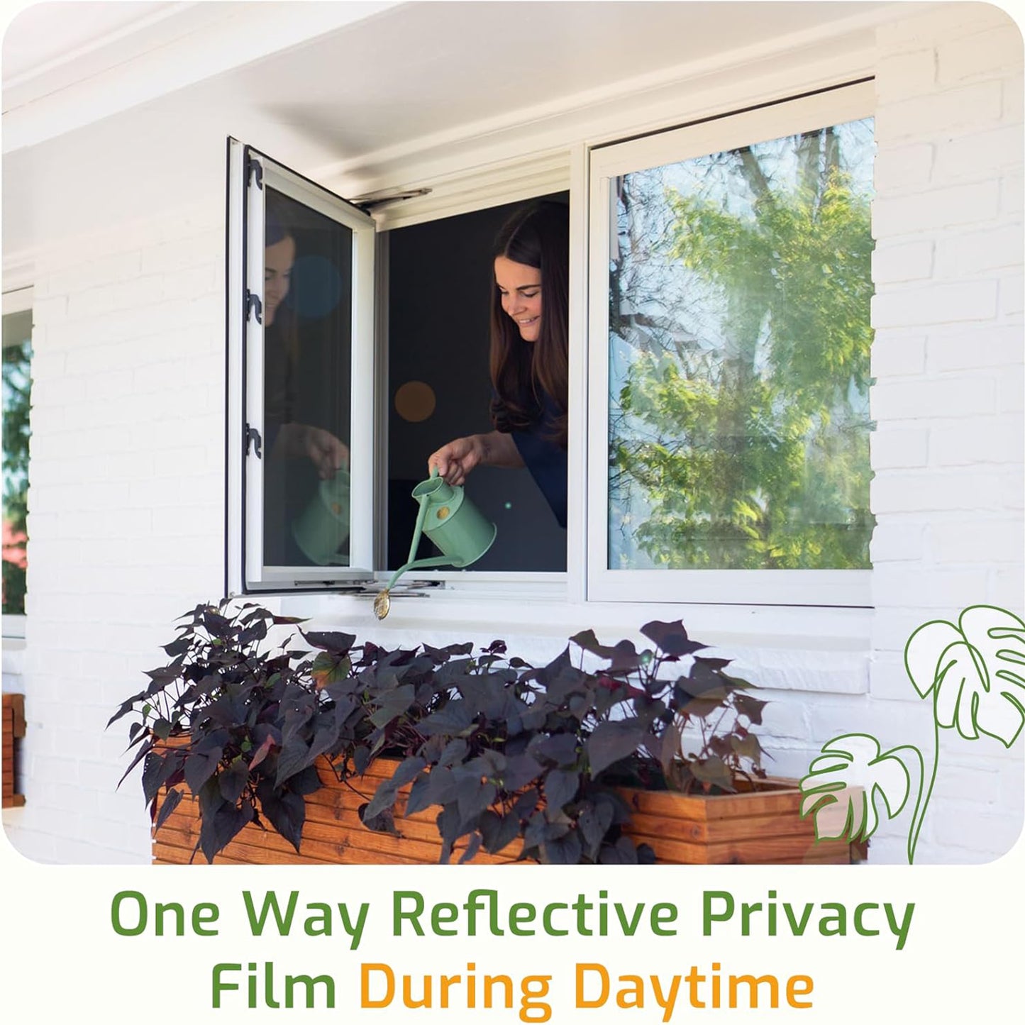 One Way Window Privacy Film 17.5" x 78.7", Window Tint for Home, Sun Blocking UV Heat Blocker