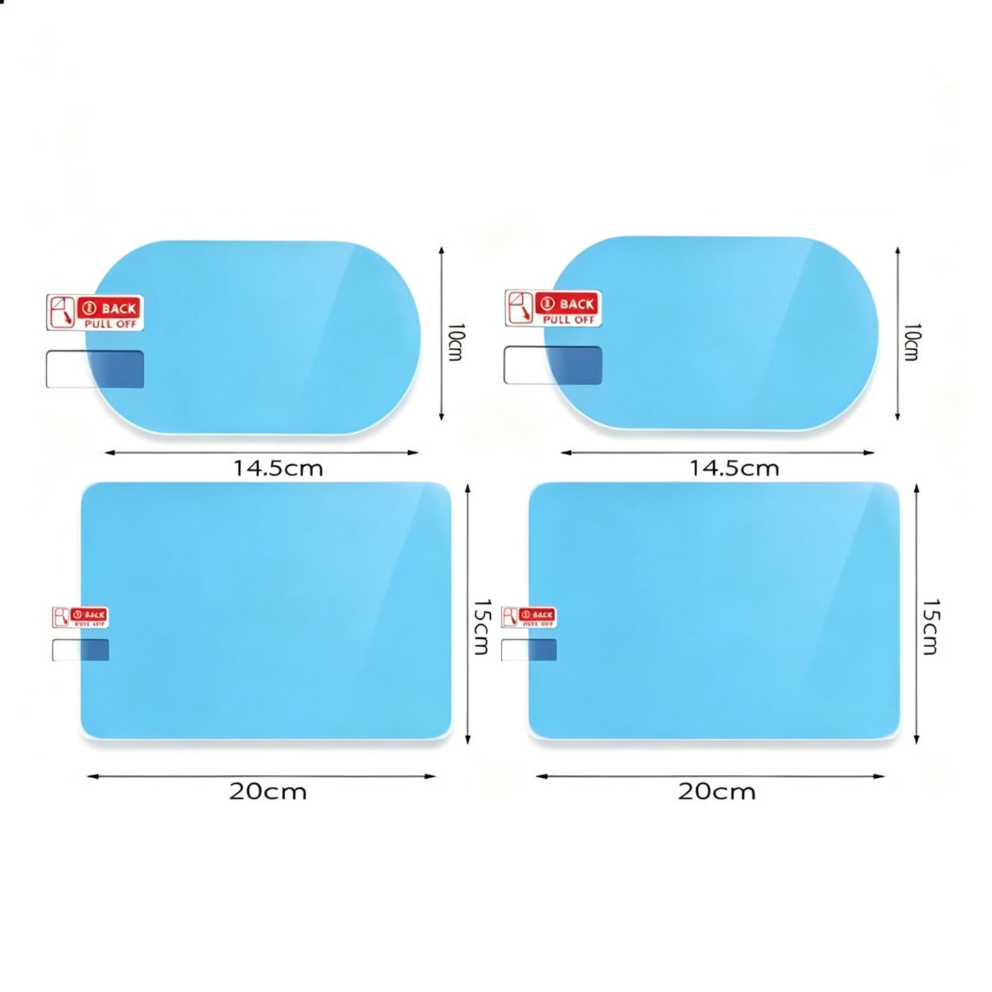 4PCS Waterproof Car Window Film for Rain
