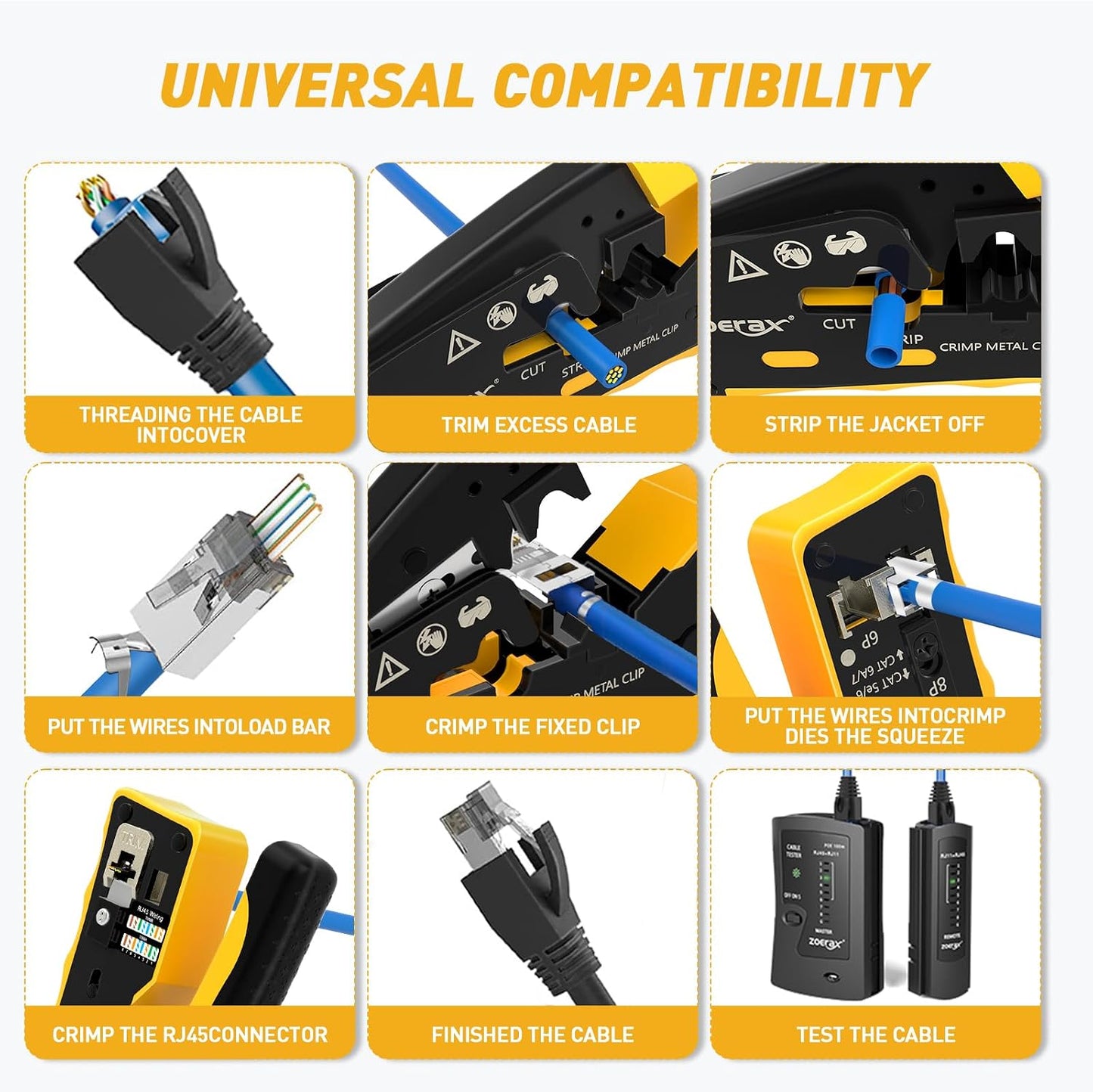 RJ45 Crimp Tool Pass Through Kit