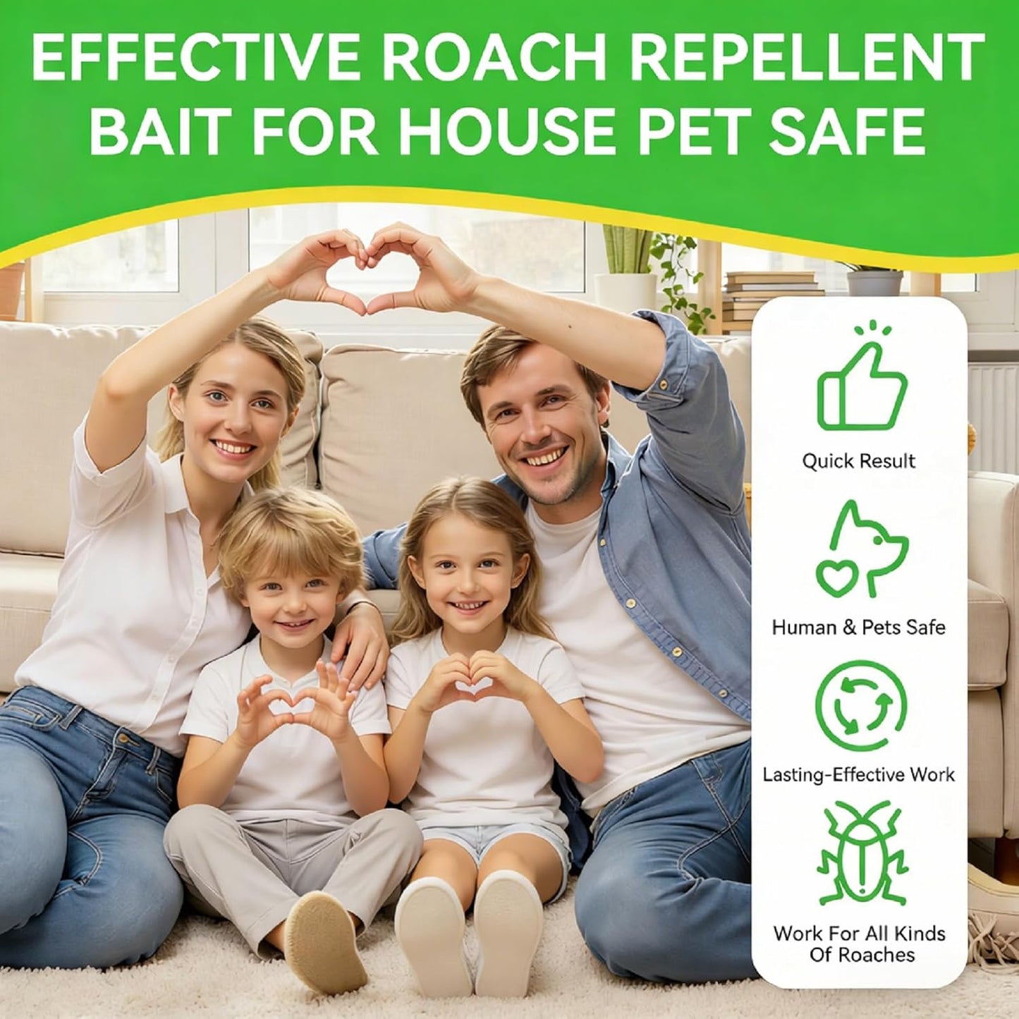 Cockroach-Luring Bait & Insecticide Patches – 3 Boxes (24 Pieces)