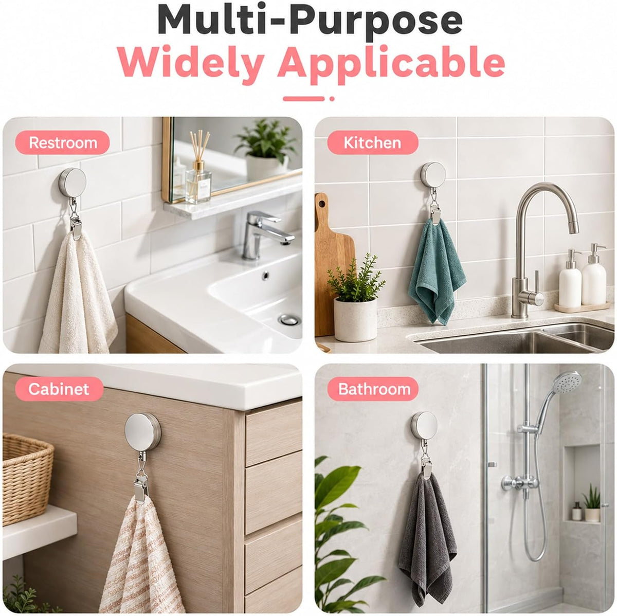 Retractable Towel Clips for Kitchen Bathroom