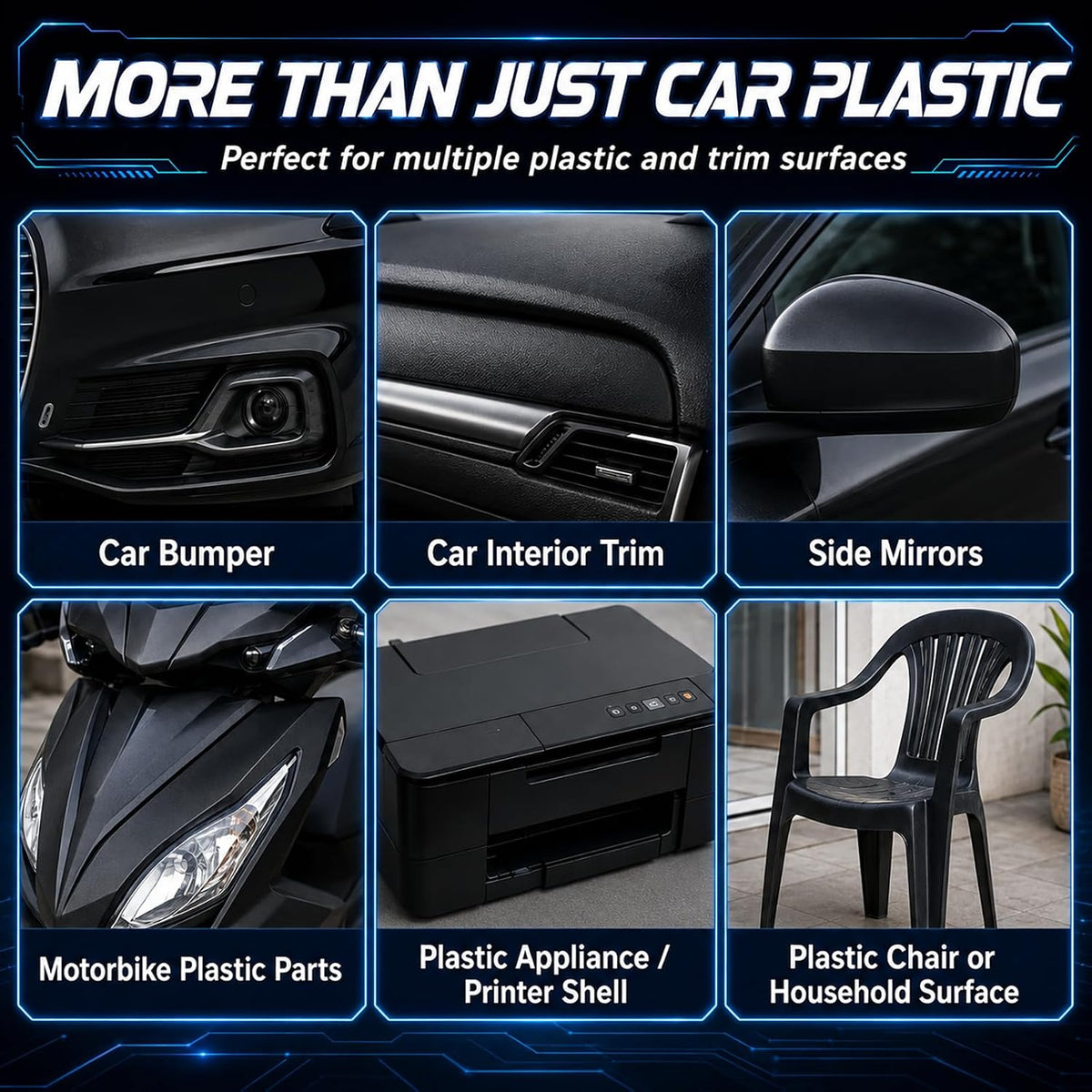 Black Trim Restorer Plastic Restorer for Trim Coat Kit