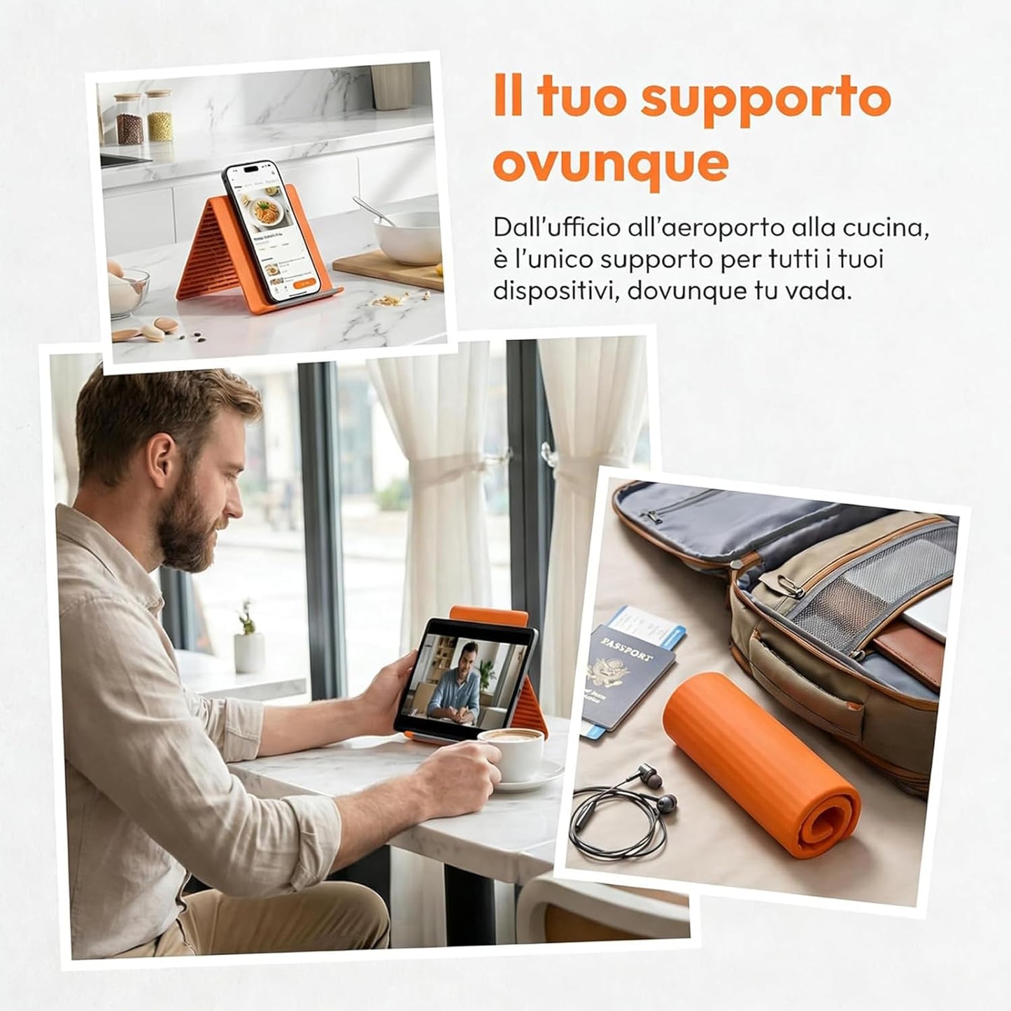 Portable Foldable Silicone Phone Holder,Bendable Freely into Any Shape, Multi-Angle Adjustable Stand
