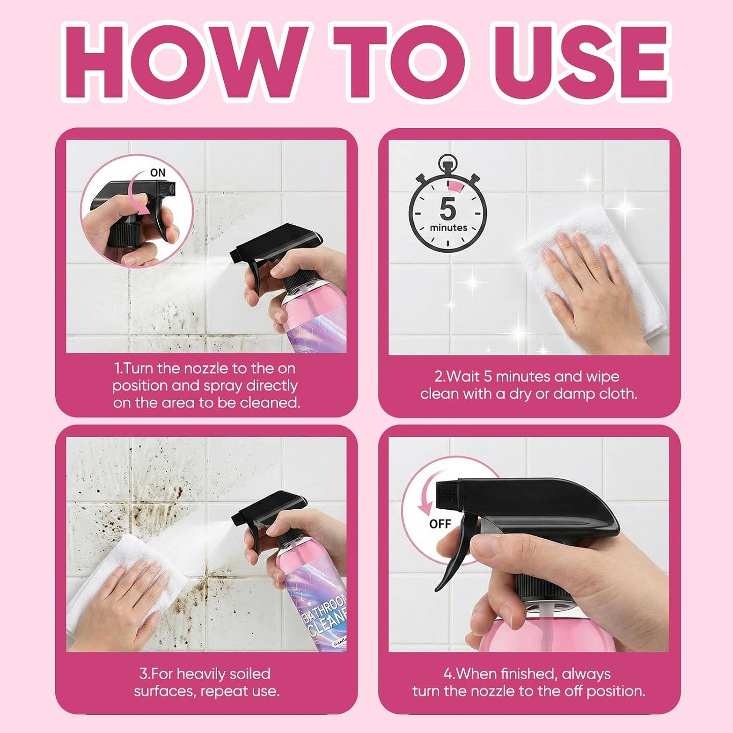 Powerful Bathroom Descaling Foam Cleaner – Rapidly Breaks Down Grime – 300ml