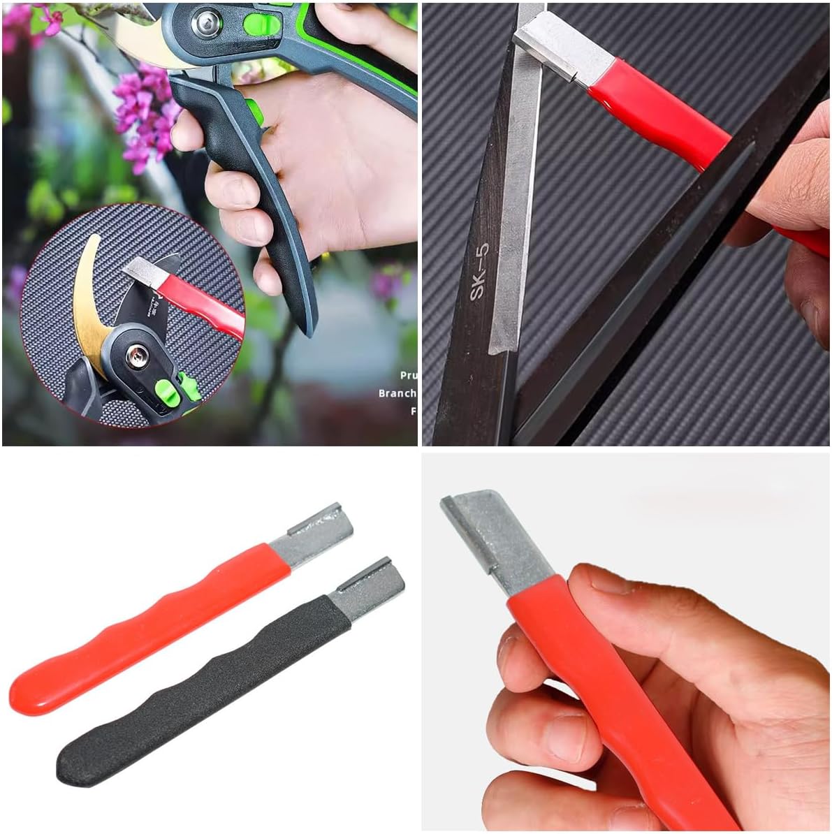 4 Pcs High-Quality Tungsten Steel Gardening Tool Sharpener