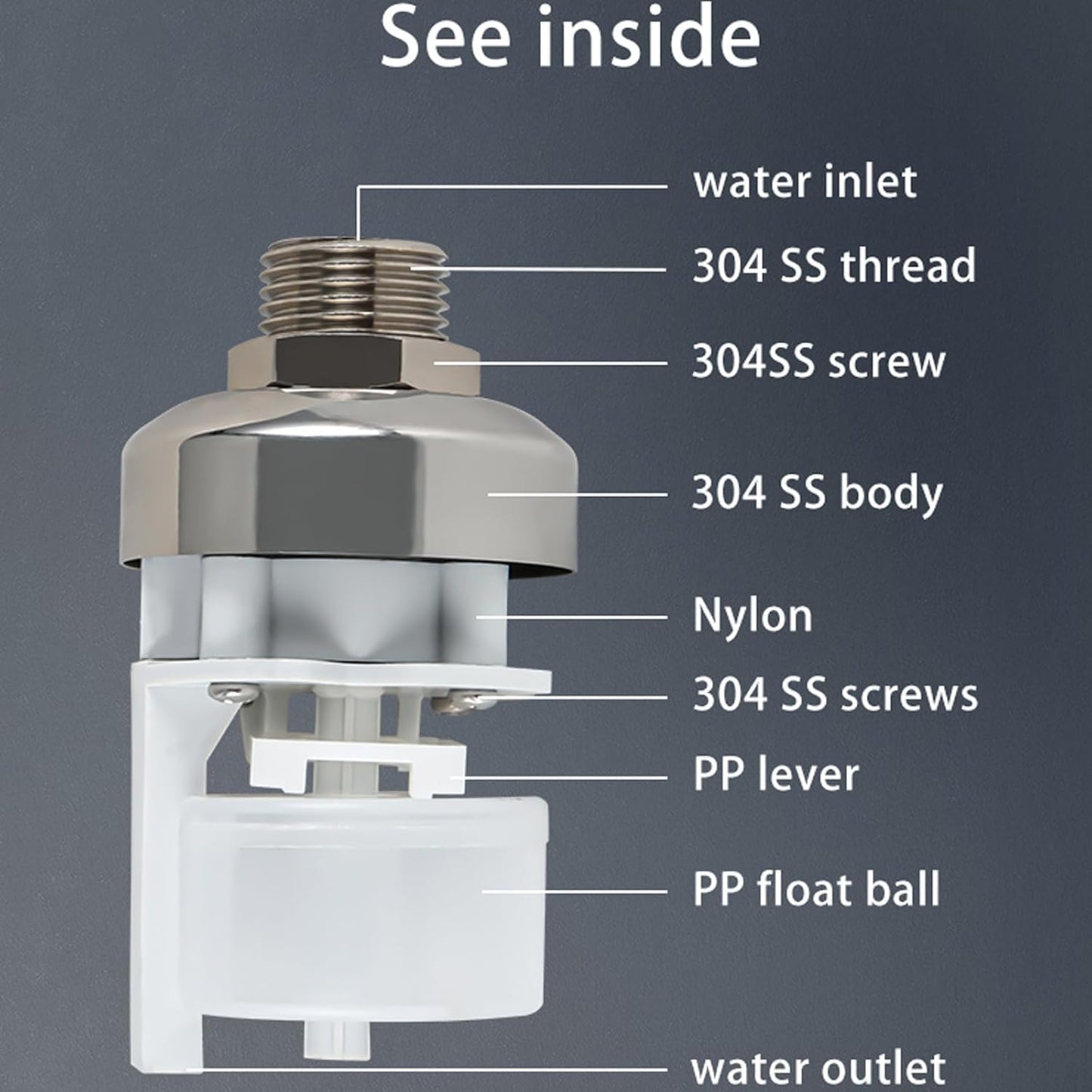 Water Float Valve 304 Stainless Steel Automatic Water Level Control Valve