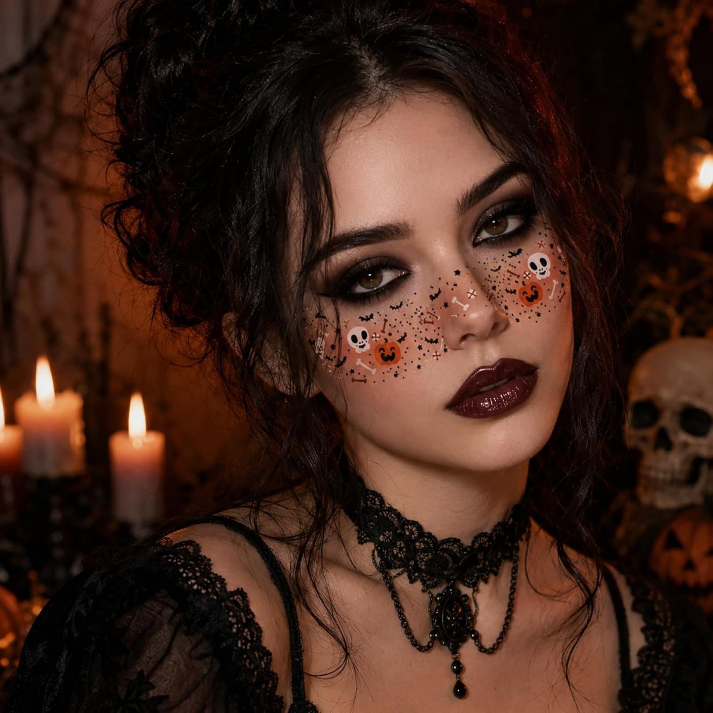 24 Pcs Halloween Face Glitter Makeup Patches
