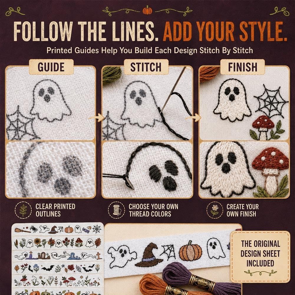 Halloween Embroidery Pattern Set