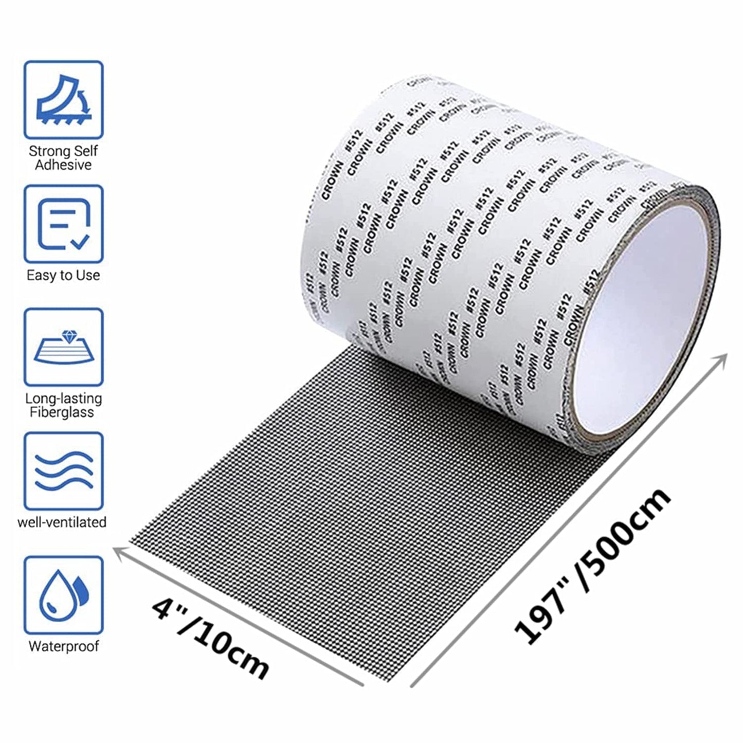 Strong Adhesive Fiberglass Covering Mesh Repair Patch Tape for Window Door Tears Holes