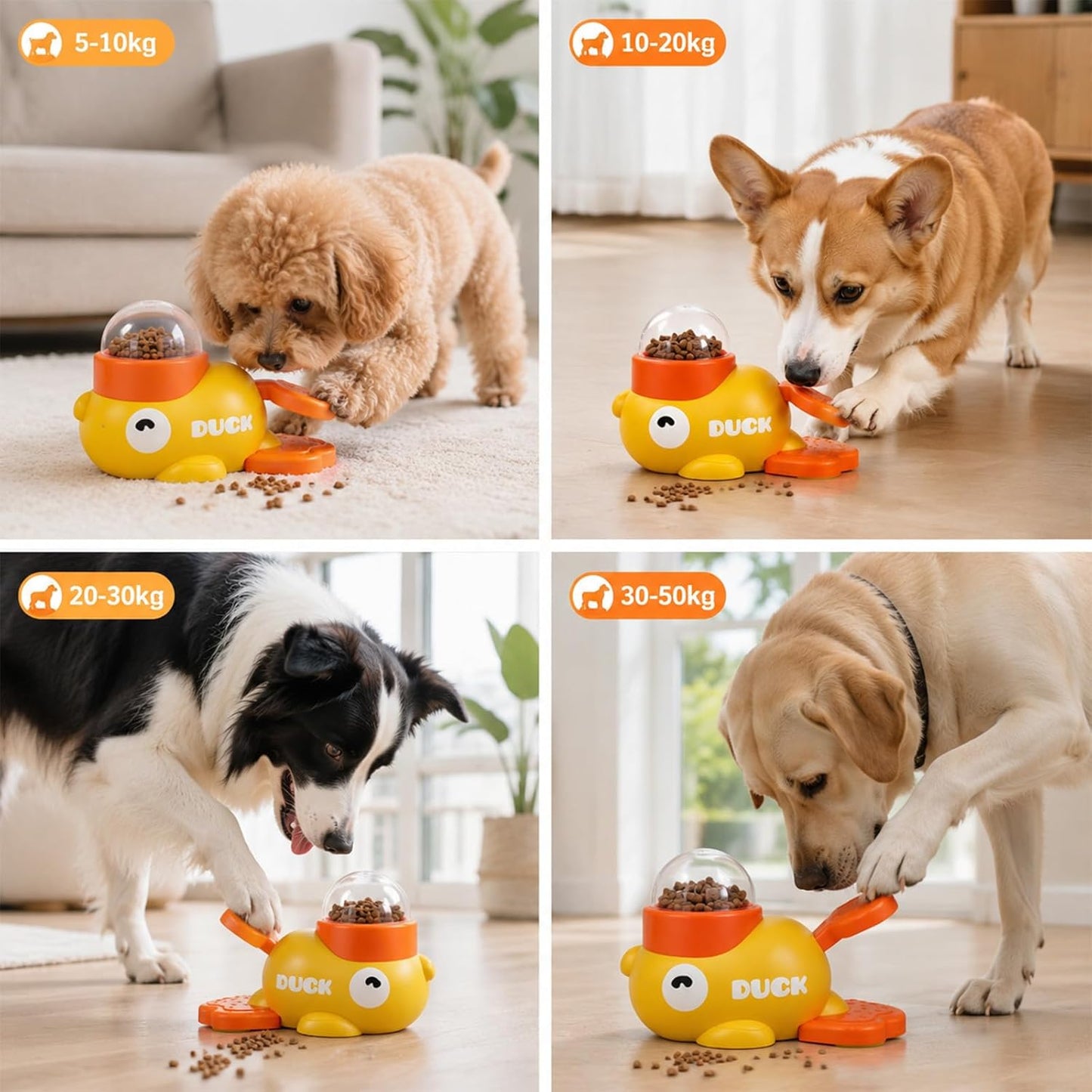 Dog Slow Feeder Toy with Adjustable Food Outlet for Small & Medium Dogs
