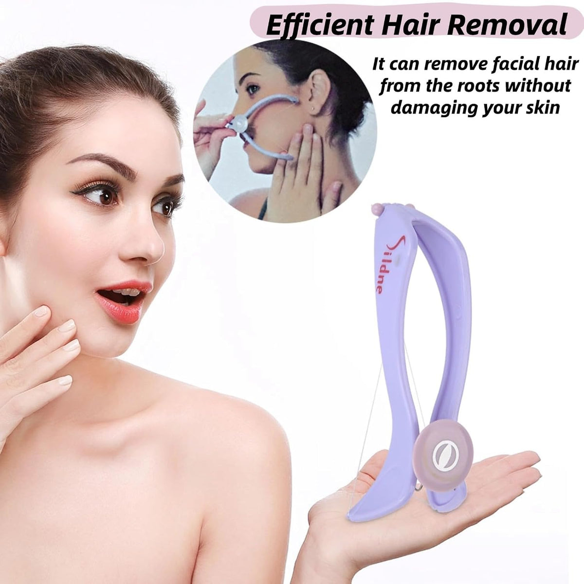 Facial Hair Epilator For Women With Threading Removal Tool