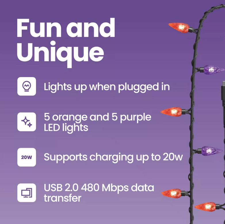 LED Festive Bulb Cables Charging Cable USB-C