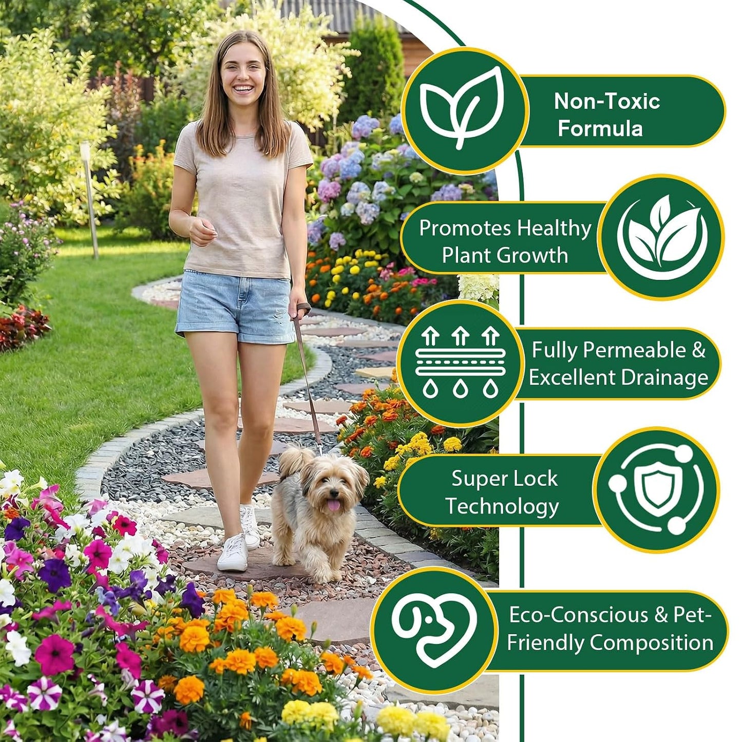 Ready to Use Mulch Glue, Gravel Binder Rubber Mulch Lock Adhesive, Heavy Rain Windproof for Gardens