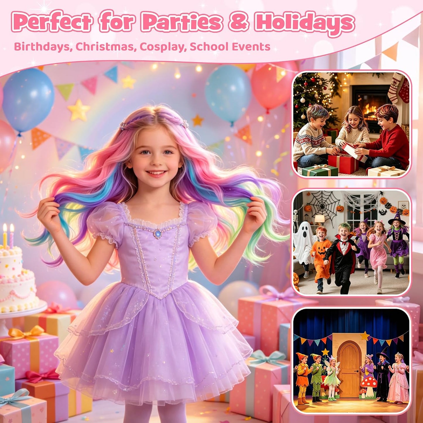6 Colors Hair Chalk for Halloween Christmas Birthday