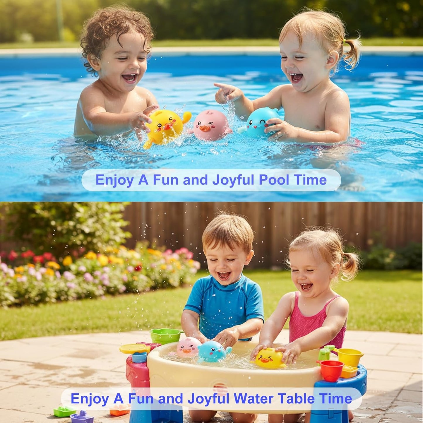 4 PCS Water Pool Toys for Toddlers 1 Year Old Girl Boy Gifts, Water Table Toys