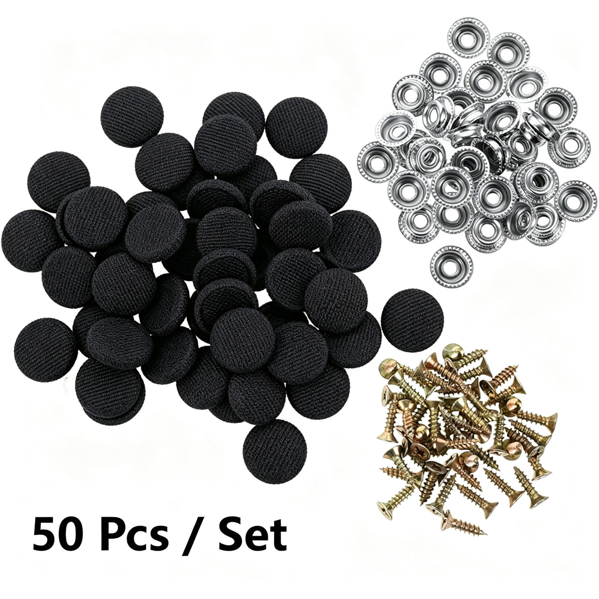 50 Pcs Car Headliner Repair Clips - Fabric-Wrapped Fixing Screws
