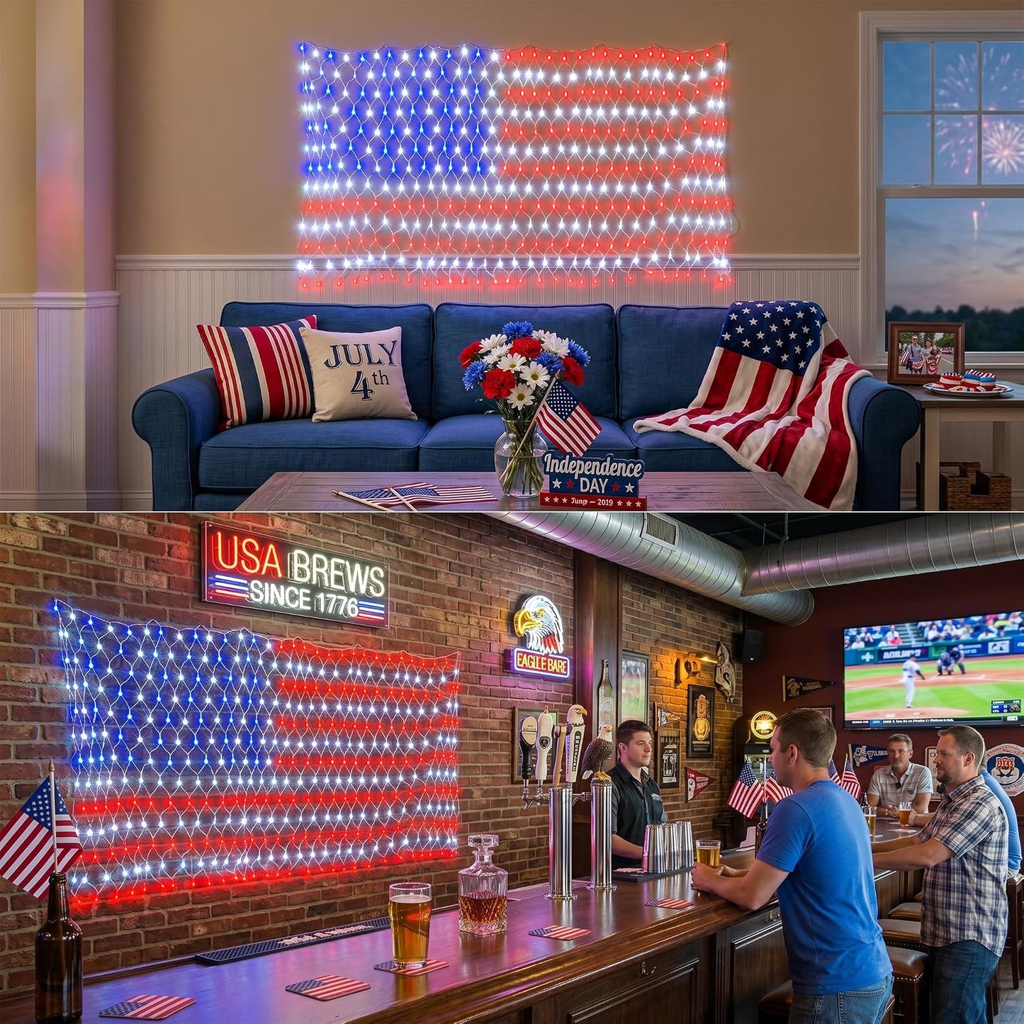 Waterproof Flag Lights Outdoor with 390 LEDs