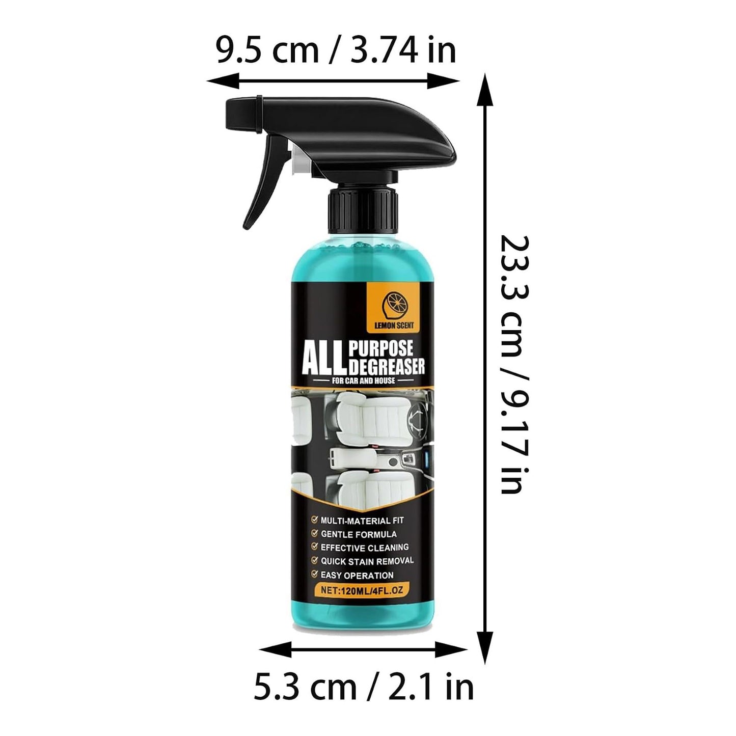 Multifunctional Heavy-Duty Degreasing Spray — Lemon Scent / Rapid Stain Removal