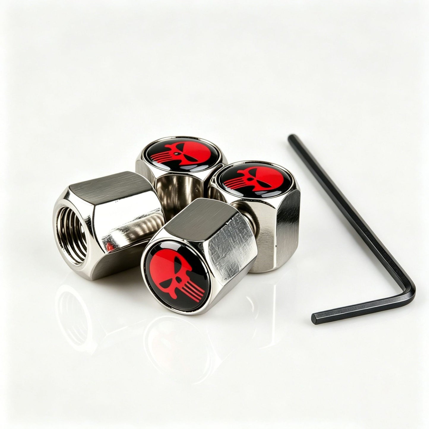 Skull-Shaped Tire Valve Cap Set – Airtight, Dustproof Caps For Car Wheels