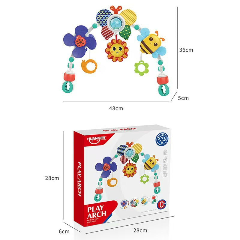 Arched Hanging Toy with Teether and Squeaker – For Strollers and Car Seats