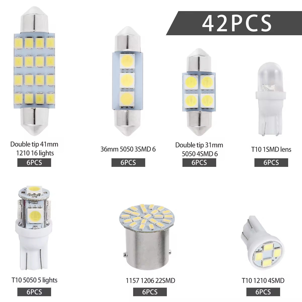 42PCS LED Interior Car Lights, Super Bright White Bulb Replacement Kit