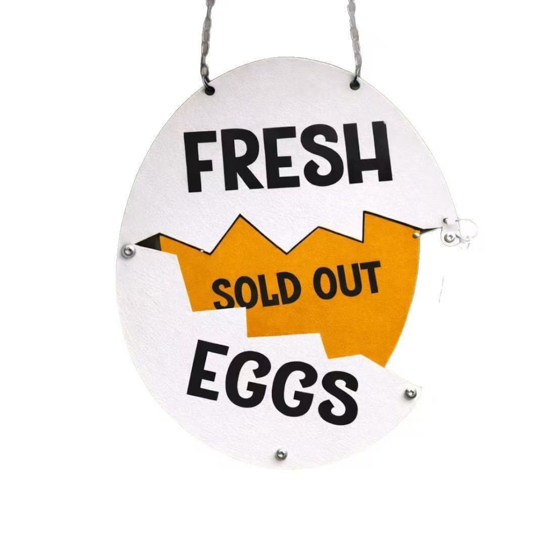 Farm Fresh (Sold Out) Eggs Metal Sign - Rustic Farmhouse Decor for Coop & Market
