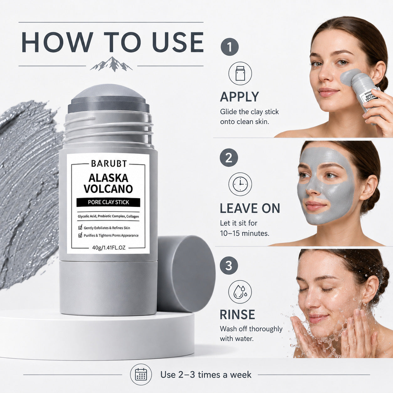 Deep Pore Cleansing Face Mask Stick – Gentle Exfoliating Facial Mask for Smooth & Refreshed Skin