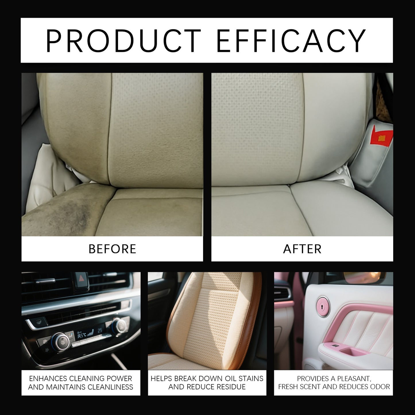 120ML Multi-Surface Stain Remover for Leather Seats, Dashboard, Home Surfaces