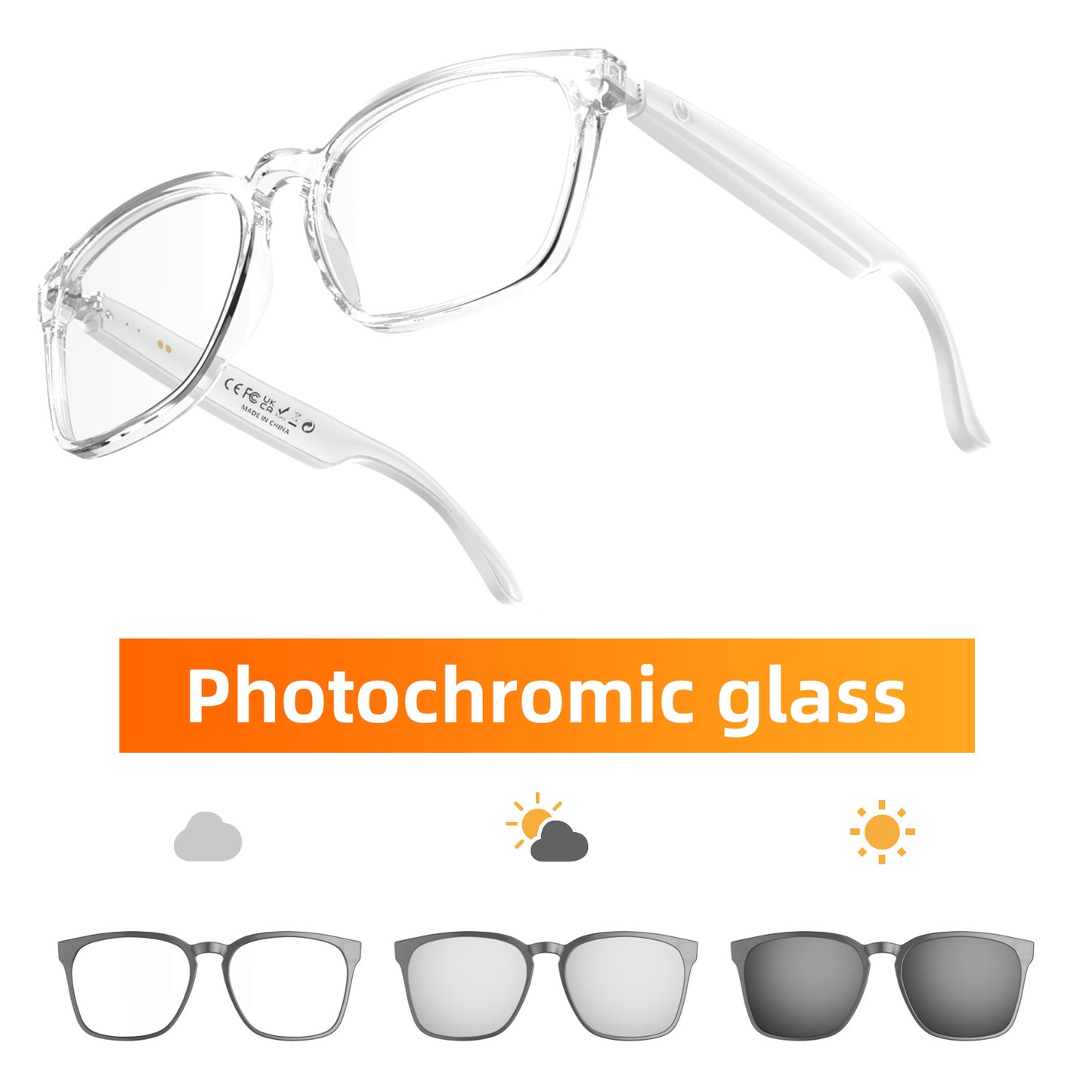 AI Translation Smart Glasses – Photochromic, Multifunctional, Bluetooth-Enabled
