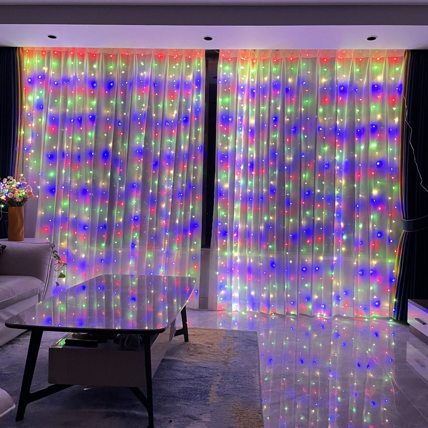 300-LED Curtain String Lights (3m x 3m) — Perfect for Bedroom Decor