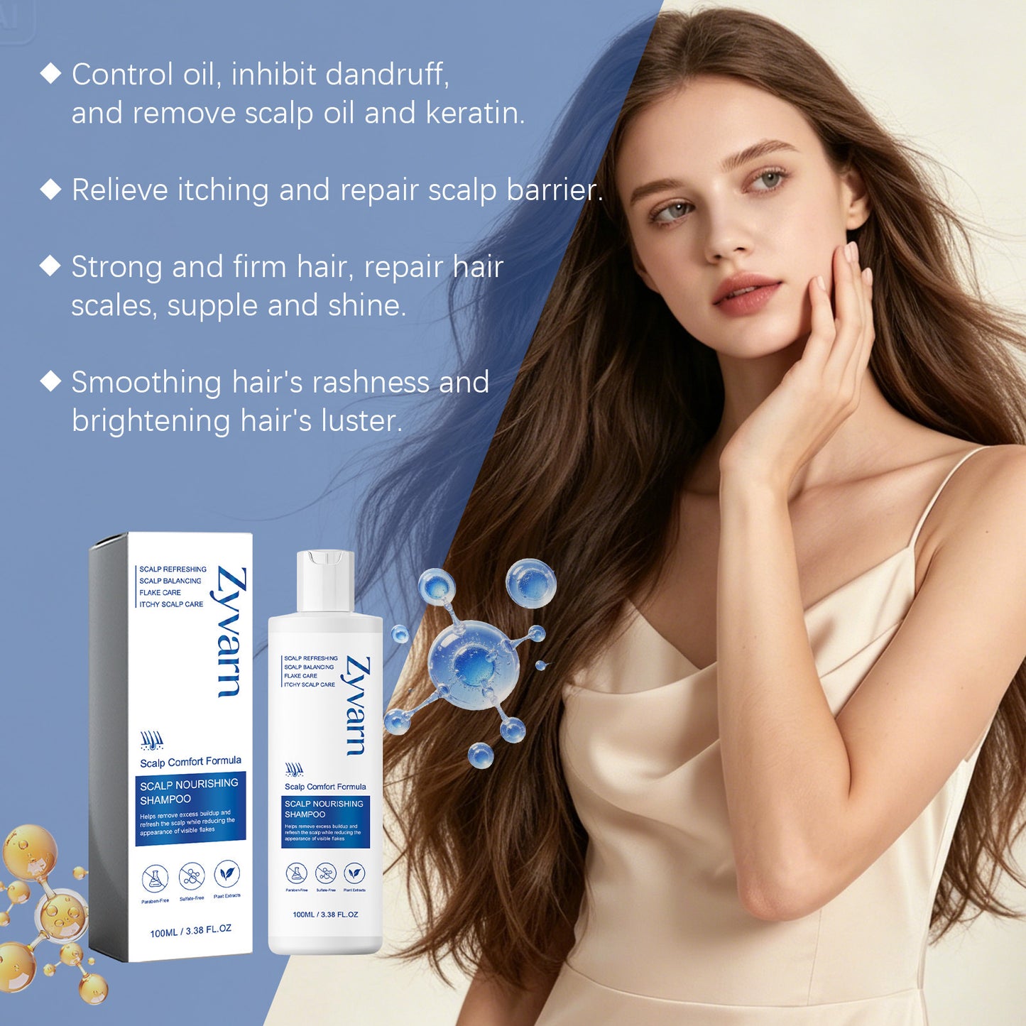 Scalp Nourishing Shampoo to Reduce Back Head Acne & Flakes