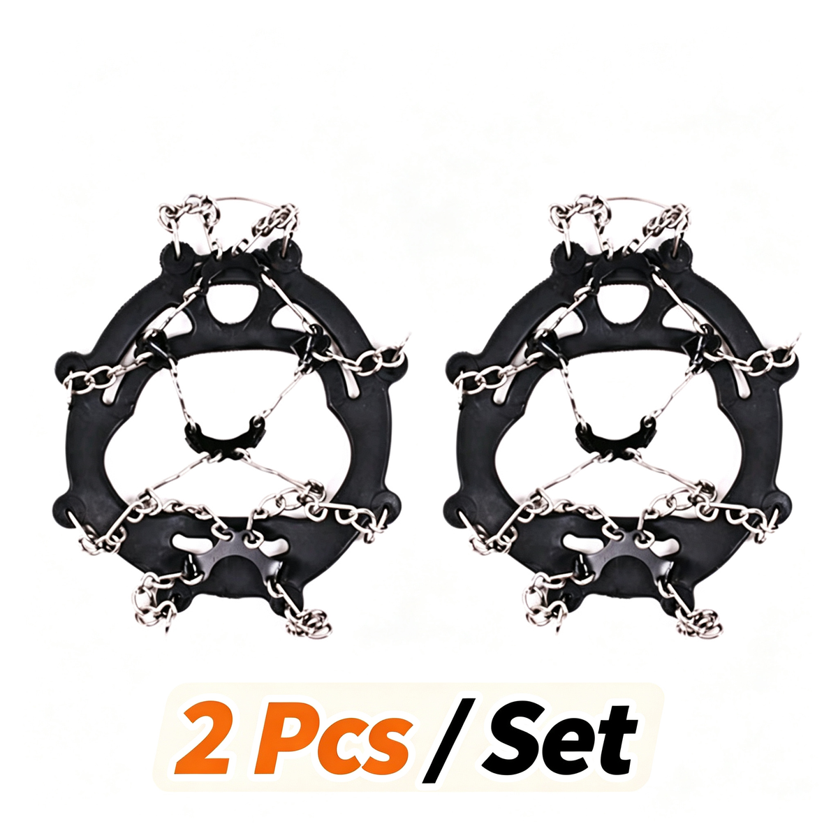 Lightweight Crampons Anti-Slip Traction Snow Grips-One Size Fits All-2 Pcs