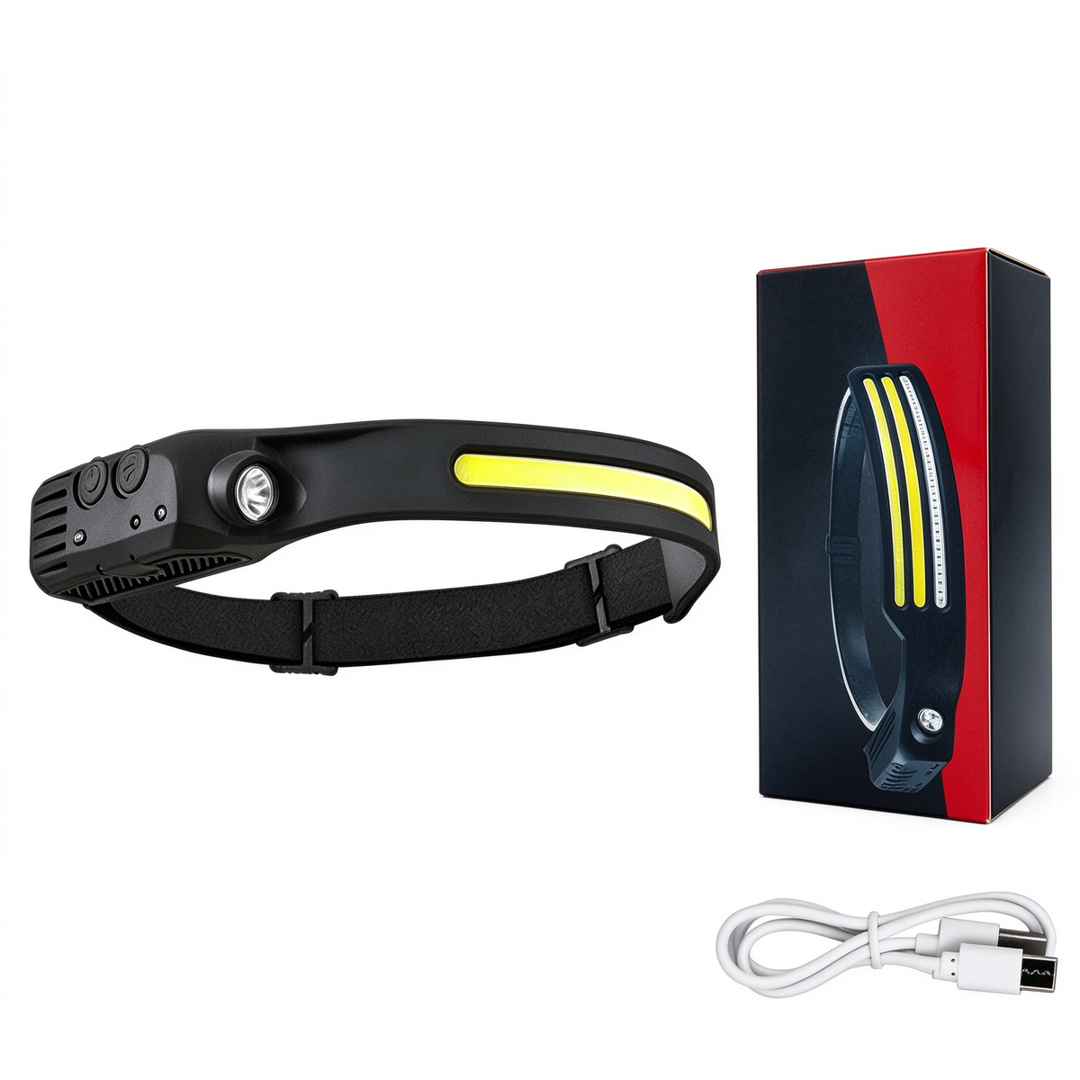 Headlamp Rechargeable, 230° Wide Beam Head Lamp LED with Motion Sensor