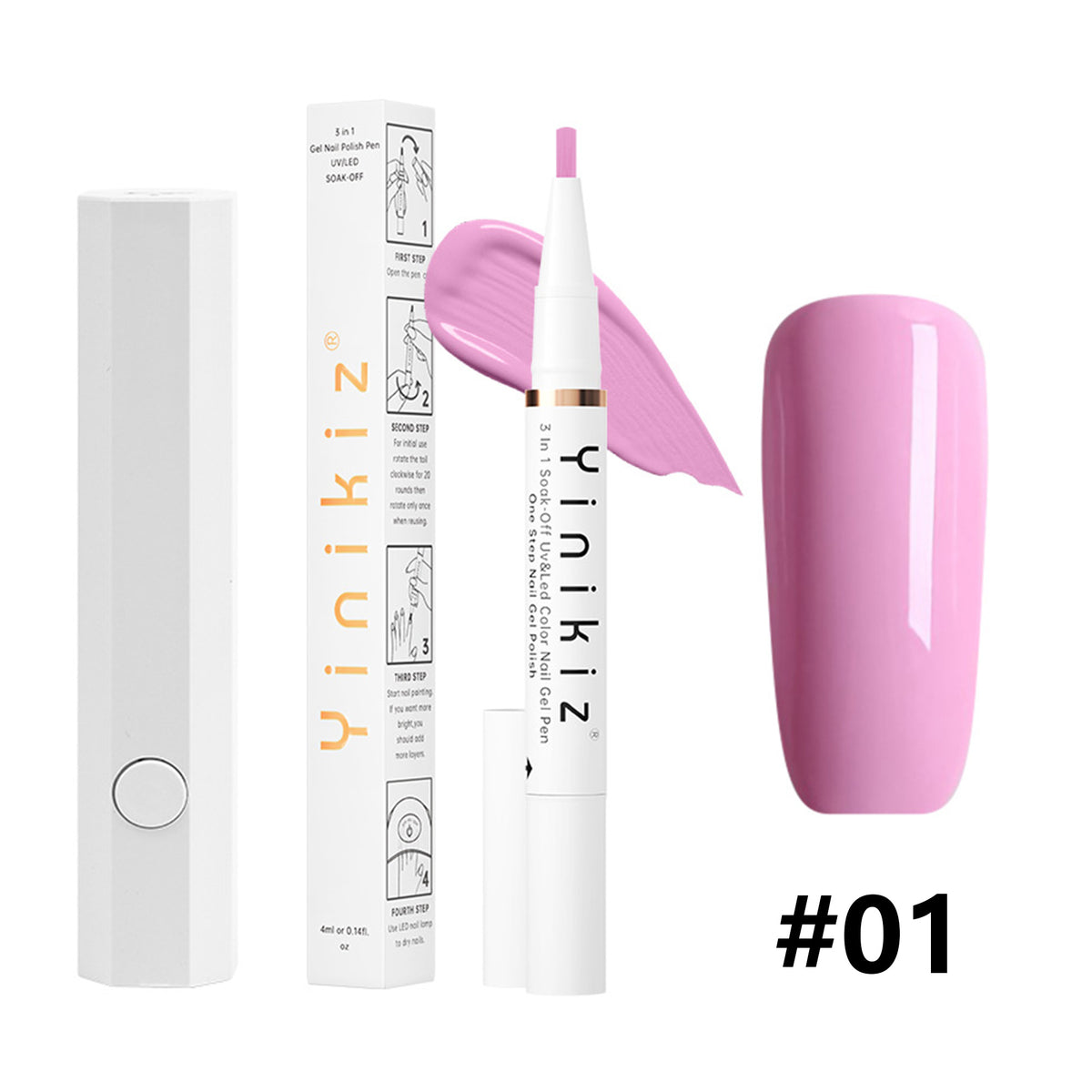 3 in 1 One Step Gel Nail Polish Pen with UV Light Kit